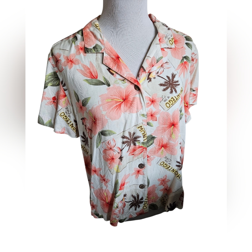 Havana Jack Cafe 100% Rayon Floral Print Women's Top Size PXL